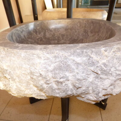 LAVABO IN PIETRA DA APPOGGIO FUME' 1 SCELTA DIAM. 45 H.15 cod03