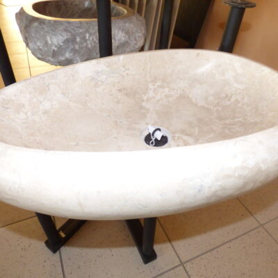 LAVABO TONDO A GOCCIA CREAM 40 X 60 H. 15 cod17