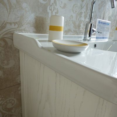 Mobile bagno classico bianco in vero legno RACHEL-CMS da 94 cm. - BEST QUALITY - immagine 12