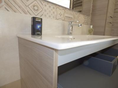 Easy bathroom cabinet sandblasted grey cm 100 with column - image 12