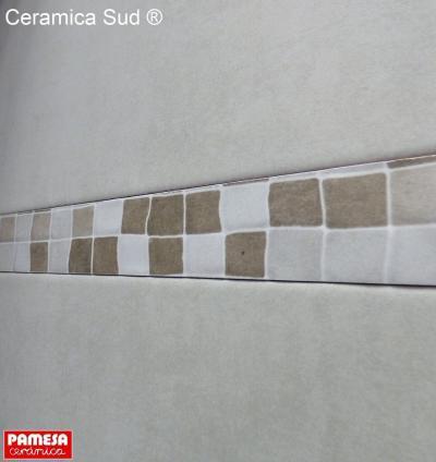 Rivestimento bagno grigio mosaico artistico Pamesa 25 x 70 cm. - immagine 5