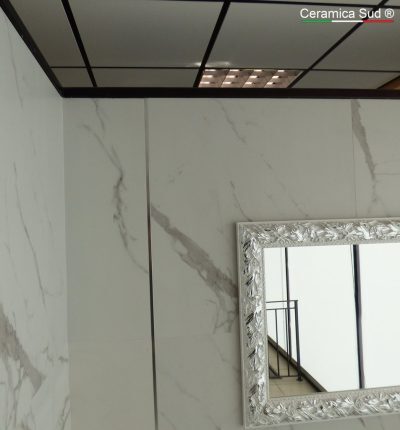Rivestimento moderno bianco opaco effetto marmo 80 x 80 cm. Rettificato - immagine 5