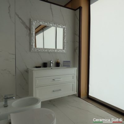 Rivestimento moderno bianco opaco effetto marmo 80 x 80 cm. Rettificato - immagine 10