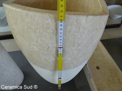 Lavabo a colonna sferico marmo pietra/crema d 45 x h 90 cm - immagine 16