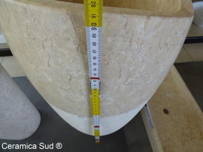Lavabo a colonna sferico marmo pietra/crema d 45 x h 90 cm - immagine 17