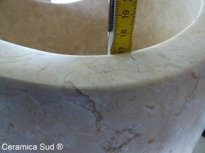 Lavabo a colonna sferico marmo pietra/crema d 45 x h 90 cm - immagine 20