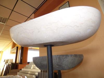 LAVABO IN PIETRA DA APPOGGIO OVALE BEIGE 70 X 35 H. 15 - immagine 4