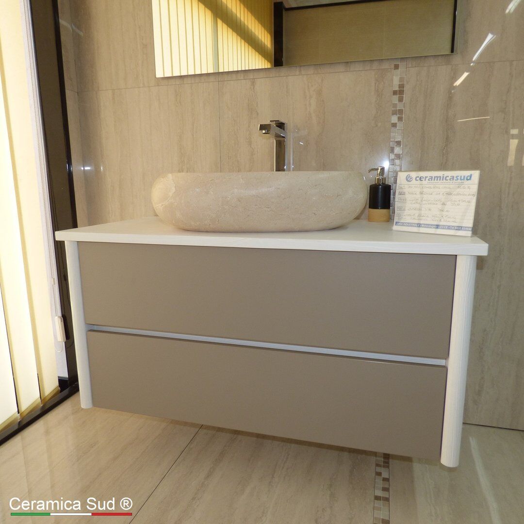 Meuble de salle de bain suspendu Artemide pour vasques à poser de 107 cm. -  Céramique du Sud