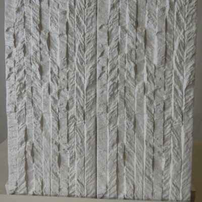 Absolut weiße, gerändelte Miniblock-Dekorverkleidung für Innenwände im Format 10 x 50 cm. - Bild 6