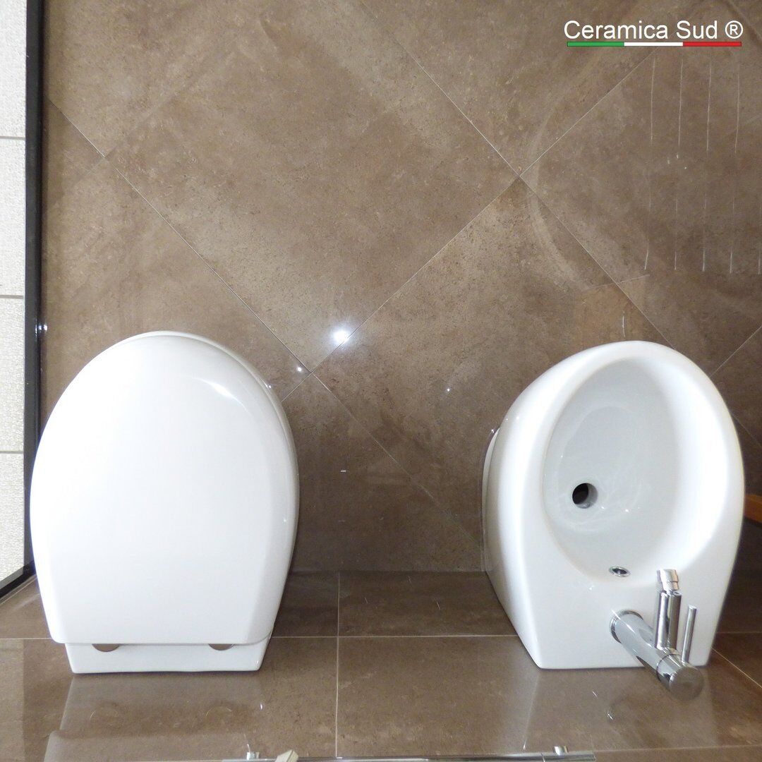 Sanitari a terra filo muro Made in Italy - Wc + Bidet + Copri-wc - Prima scelta CERTIFICATA © - immagine 7