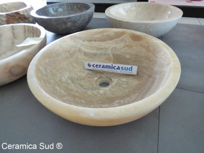 Lavabo in pietra rotondo marmo pura Onice Gold 45 x h. 15 cm.