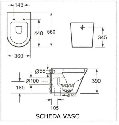 Sanitari filomuro serie Delta - Wc + Bidet + Copri-wc Prima scelta - CERTIFICATA © - immagine 10