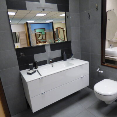 Mobile bagno bianco sospeso 120 cm. Made In Italy
