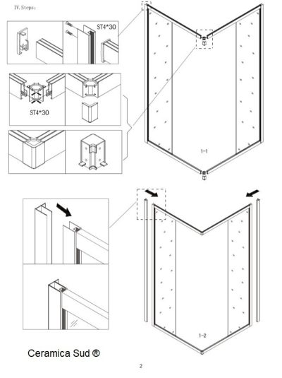 Box doccia Piazza angolare 80 x 110 cm. cristallo anticalcare spessore 6 mm. - immagine 38
