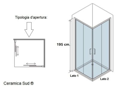 Box doccia Piazza angolare 80 x 110 cm. cristallo anticalcare spessore 6 mm. - immagine 43