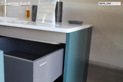 Berloni suspended bathroom cabinet emerald color 120 cm. Made in Italy - image 7