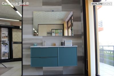 Berloni suspended bathroom cabinet emerald color 120 cm. Made in Italy - image 12