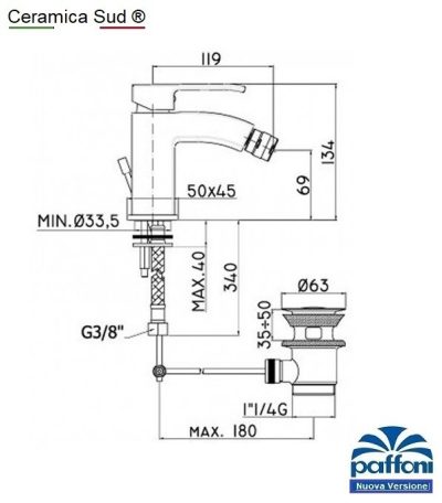 Set Miscelatori lavabo Paffoni Level PRODUZIONE 2023 CON MINUTERIA e flessibili in Acciaio Inox - immagine 4