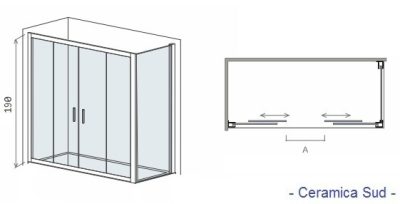2-sidig dusjkabinett 133 ​​- 134 - 135 - 136 - 137 x 61,5 - 62 - 63 - 64 cm. - bilde 7