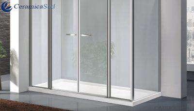 Rectangular shower box 108 - 109 - 110 - 111 - 112 - 113 x 90 cm. double saloon door - image 4