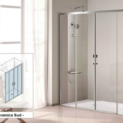 Box doccia nicchia 1 lato apertura centrale 144 - 145 - 146 - 147 - 148 cm.