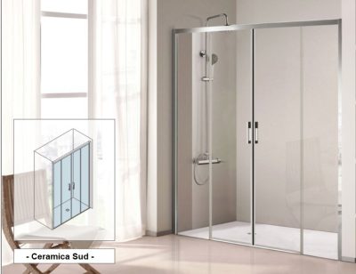 Nischenduschkasten 1 seitliche zentrale Öffnung 194 - 195 - 196 - 197 - 198 cm.