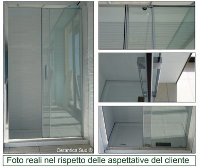 Box doccia nicchia Shower Anticalcare 2 ante regolabili in 160 - 161 - 162 - 163 - 164 - 165 - 166 cm.