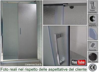 Cabine de douche en niche Shower Opaque Anticalcaire 2 portes 122 - 123 - 124 - 125 - 126 - 127 - 128 cm