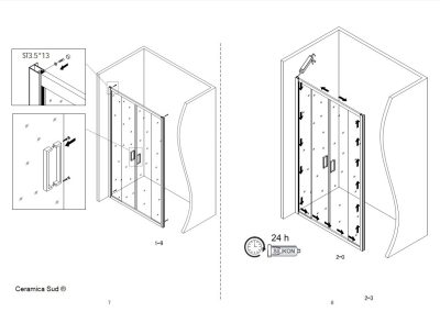 Box doccia nicchia Shower opaco entrata centrale regolabile 165 - 166 - 167 - 168 - 169 - 170 - 171 - immagine 18
