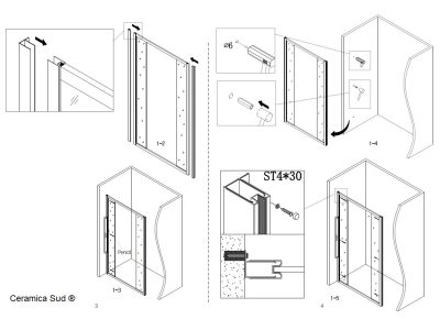Box doccia nicchia Shower opaco entrata centrale regolabile 180 - 181 - 182 - 183 - 184 - 185 - 186 - immagine 16
