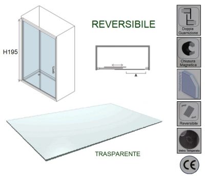 Niche Shower Paroi de douche transparente 2 portes réglables en 115 - 116 - 117 - 118 - 119 - 120 - 121cm - image 13