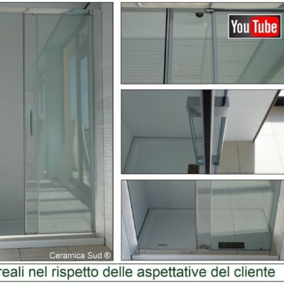 Box doccia nicchia Shower Trasparente 2 ante regolabile in 97 - 98 - 99 - 100 - 101 - 102 -103cm