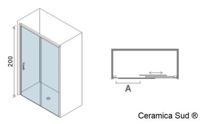Box doccia nicchia trasparente senza profilo 2 ante regolabile 108 - 109 - 110 - 111 - 112 - 113 cm. - immagine 3