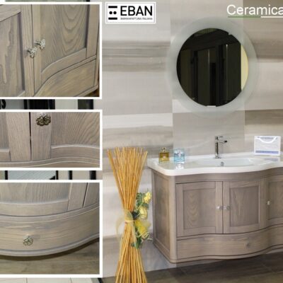 Mobile da bagno sospeso Eban 105 cm. legno massello - MADE IN ITALY