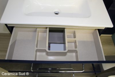 80 cm. Bathroom Cabinet with column included, midnight blue color - image 4