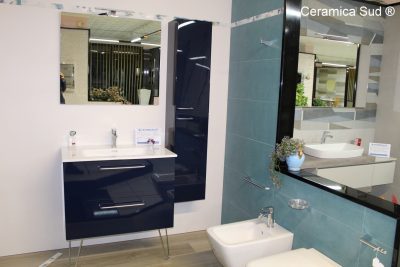 80 cm. Bathroom Cabinet with column included, midnight blue color - image 11