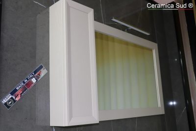 Dove grey suspended bathroom cabinet with EBAN column, luxurious size 130 cm. - BEST QUALITY - image 4