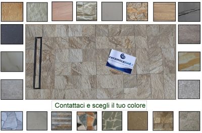 Halkfri duschkar i stengods R11 certifikat med fläckbeständig steneffekt 70 x 100 cm.