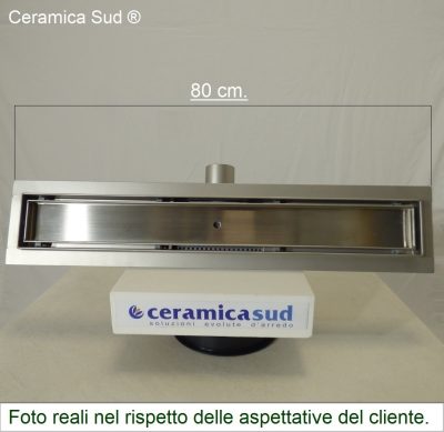Piletta da incasso in acciaio inox e piedini regolabili dimensione - 80 CM.