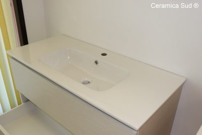 Light bathroom cabinet cheap suspended with double drawer 100 cm. - image 6