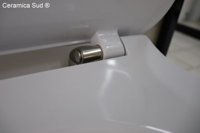 Groot Italiaans hangend sanitair 52 cm. Randloos Domus Falerii - Toilet + Bidet + Toiletdeksel + bevestigingsset - afbeelding 8