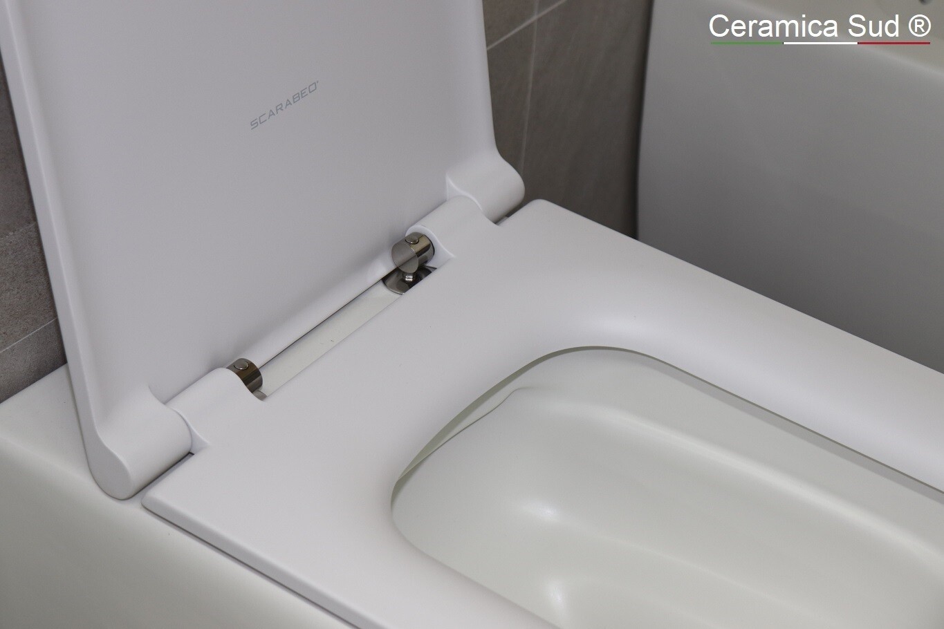 Coppia di sanitari bianco opaco Grandi 55 cm. Rimfree filomuro a terra Prima scelta - CERTIFICATA © - immagine 9