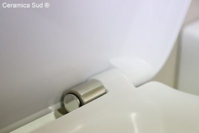 Lille italiensk ophængt sanitetsgrej 48 cm. Fælgefri Domus Falerii - Toilet + Bidet + Toiletbetræk + beslag - billede 5