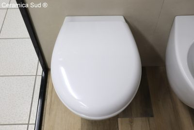 Lille italiensk ophængt sanitetsgrej 48 cm. Fælgefri Domus Falerii - Toilet + Bidet + Toiletbetræk + beslag - billede 7