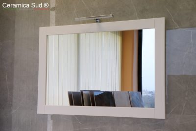 Modern white suspended bathroom cabinet in real solid wood 108 cm - image 10