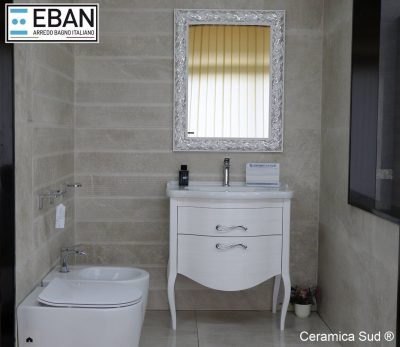 EBAN Total White classic bathroom cabinet with 75 cm porcelain washbasin. - BEST QUALITY