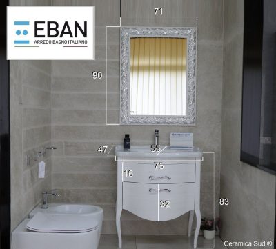 EBAN Total White classic bathroom cabinet with 75 cm porcelain sink. - BEST QUALITY - image 12