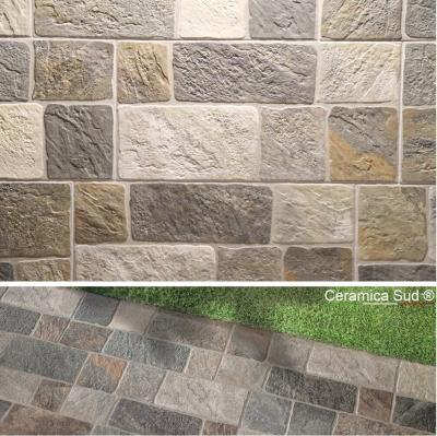 Pavimento da esterno effetto pietra rettangolare / quadrati antimacchia - MADE IN ITALY