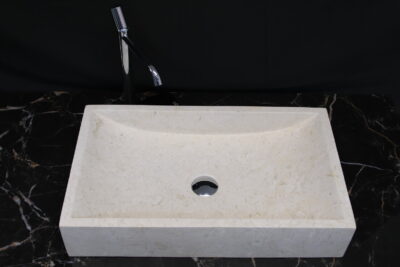 Lavabo appoggio 50 cm. PILETTA INCLUSA marmo beige Armonie - Lotto di cava varietà superiore - immagine 4