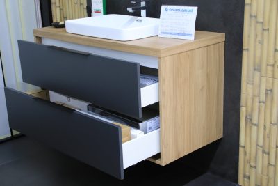 Mobili bagno sospesi 80 cm. Bianco legno, Prima Scelta Garantita "Italiano" - immagine 6